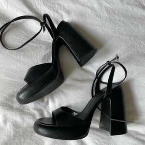 Zara black platform heels 7.5